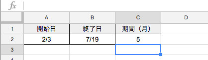 期間が表示される